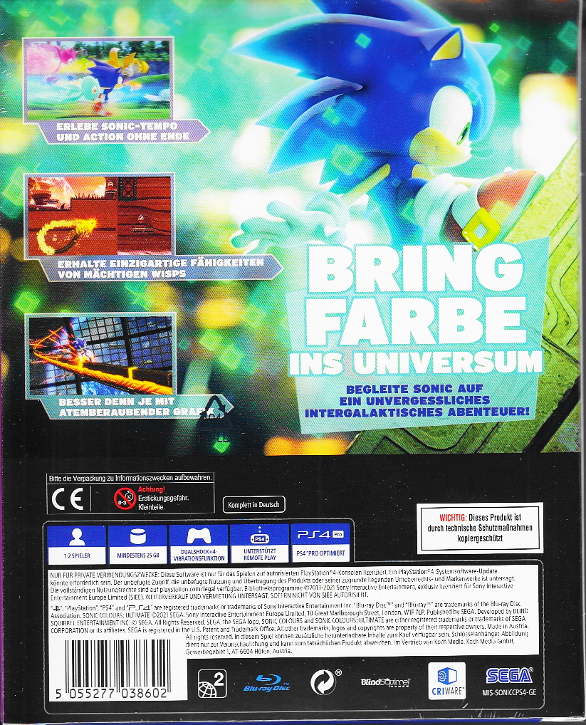 Sonic Colours: Ultimate - Launch Edition - PS4 / PlayStation 4 - Neu & OVP  - DE 5055277038602| eBay